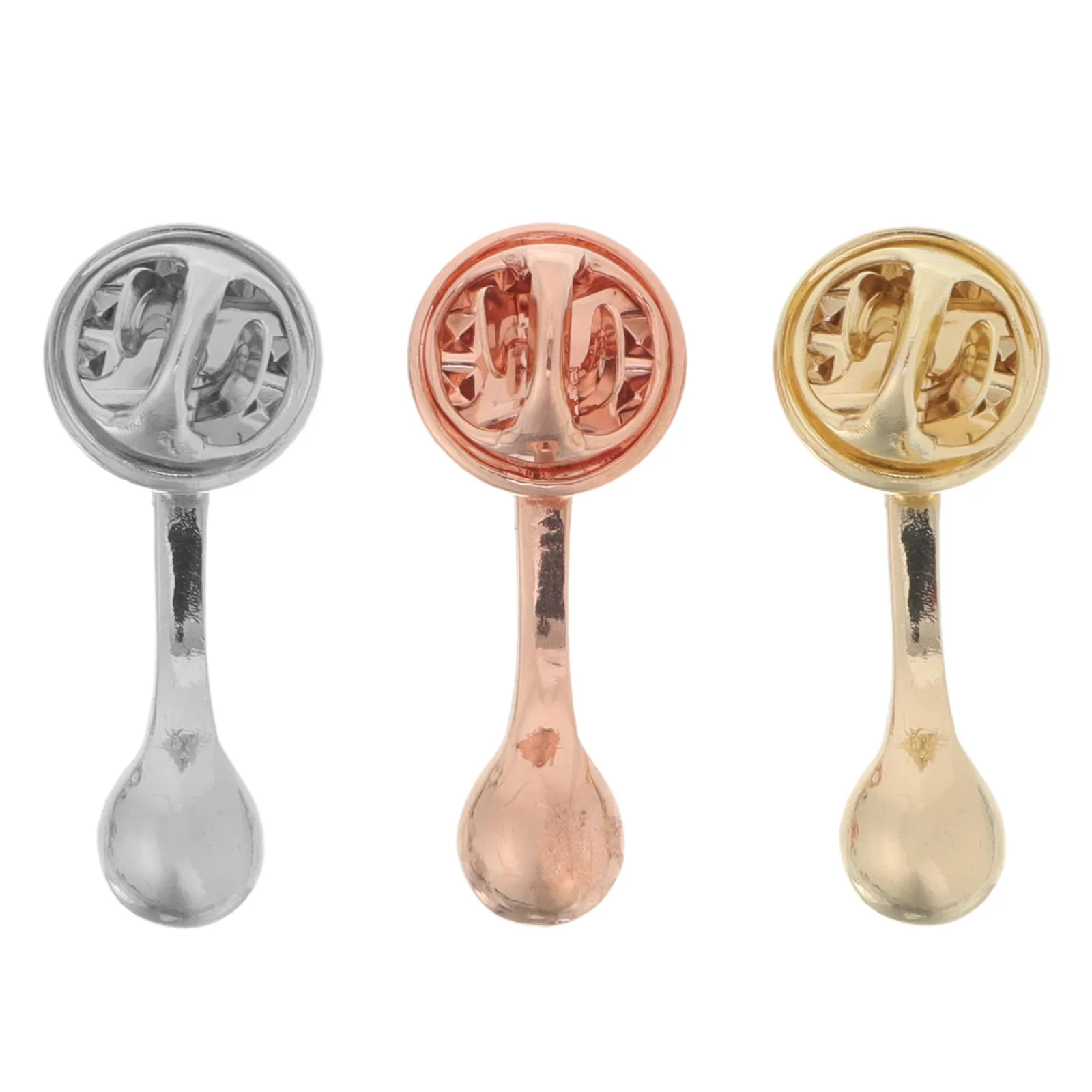 3Pcs Coffee Brooch Creative Alloy Spoon Pin Cute Badge for Bags Hats Clothing Coffee Lover Brooch Lapel Pin Cute Pins