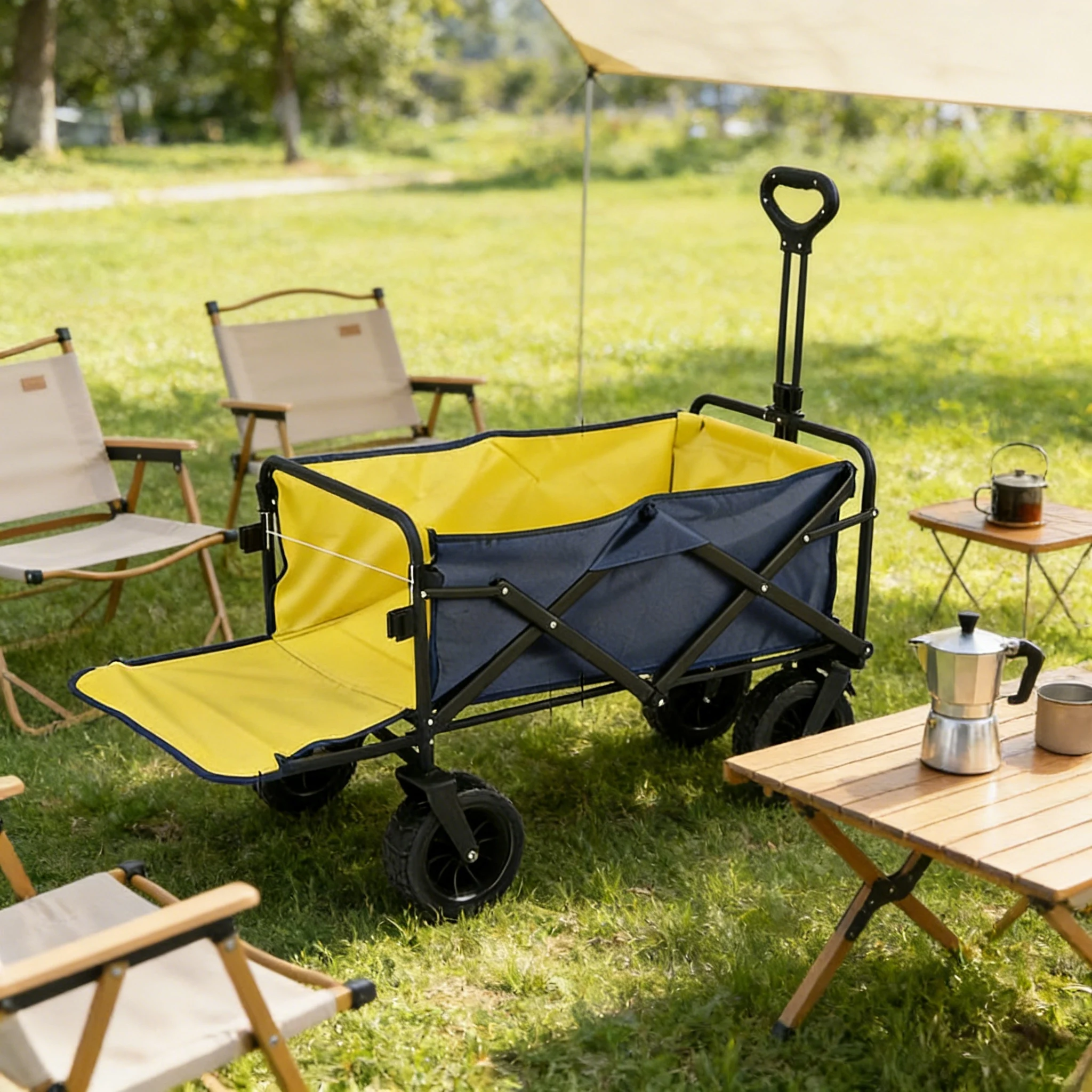 

Factory Direct Super Reinforced Camping Wagon High Load-bearing Foldable Trolley Durable Collapsible Camping Wagon for Beach