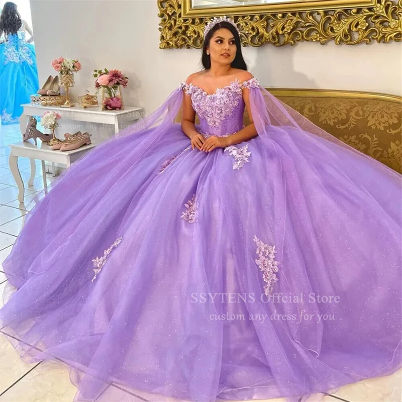 SSYTENS Lavender Straps Quinceanera Dresses Cinderella Vestidos De 15 Anos Vintage Applique Beading Birthday Party Customized