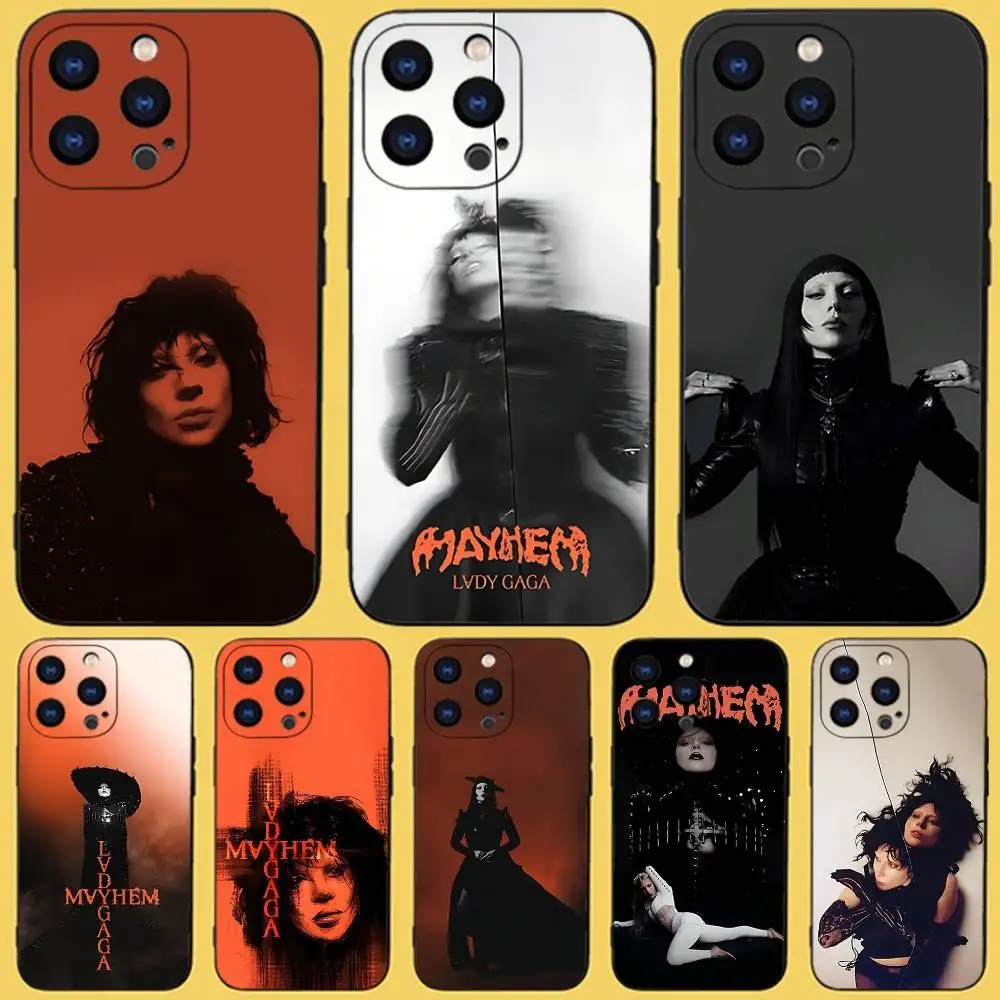 

L-Lady Mayhem G-Gaga Phone Case For iPhone 17,16,15,14,13,12,11,Pro,Max,Plus,X,XS,SE4,E,Mini,Soft Black Case