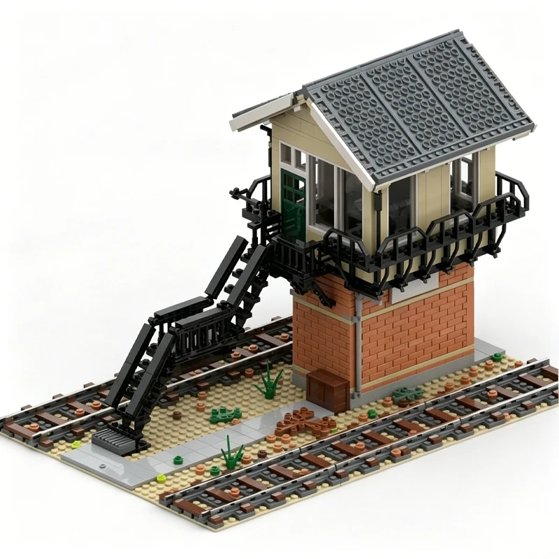 1127Pcs Vintage Railway Signal Box Building Model Blocks Educational Diy Assembly Toy Gift For Train Scene Layout And Collection