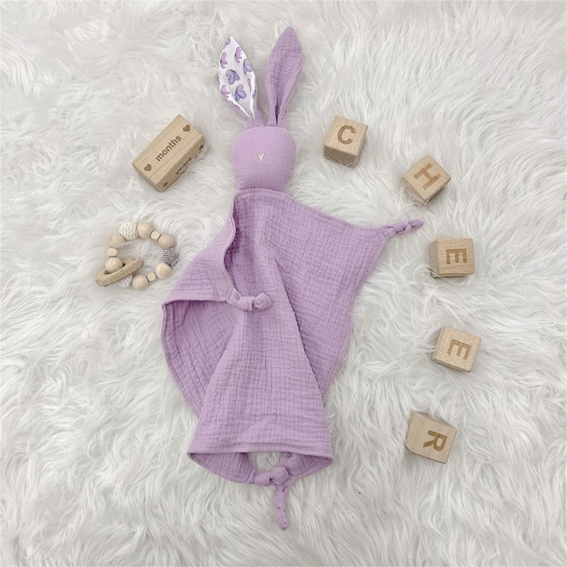 2024 New Rabbit Baby Soother Toy Appease Towel Cartoon Animal Burping Cloth for Newbrons Cotton & Soft Comforting Towel