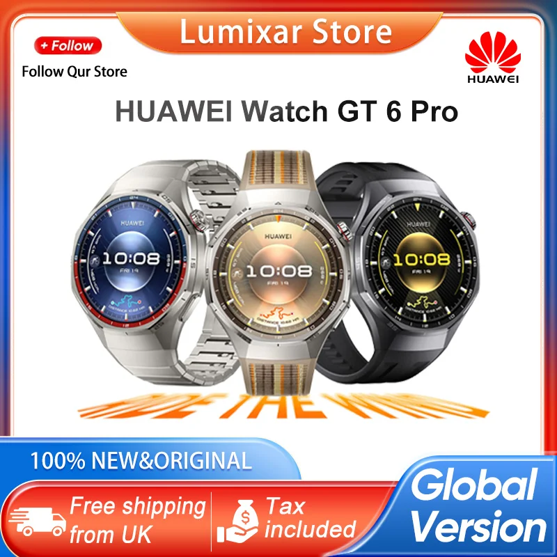 HUAWEI Watch GT 6 Pro Global Version 46mm Smartwatch 1.47" AMOLED Screen Up to 21-Day Battery Life Compatible with iOS & Android