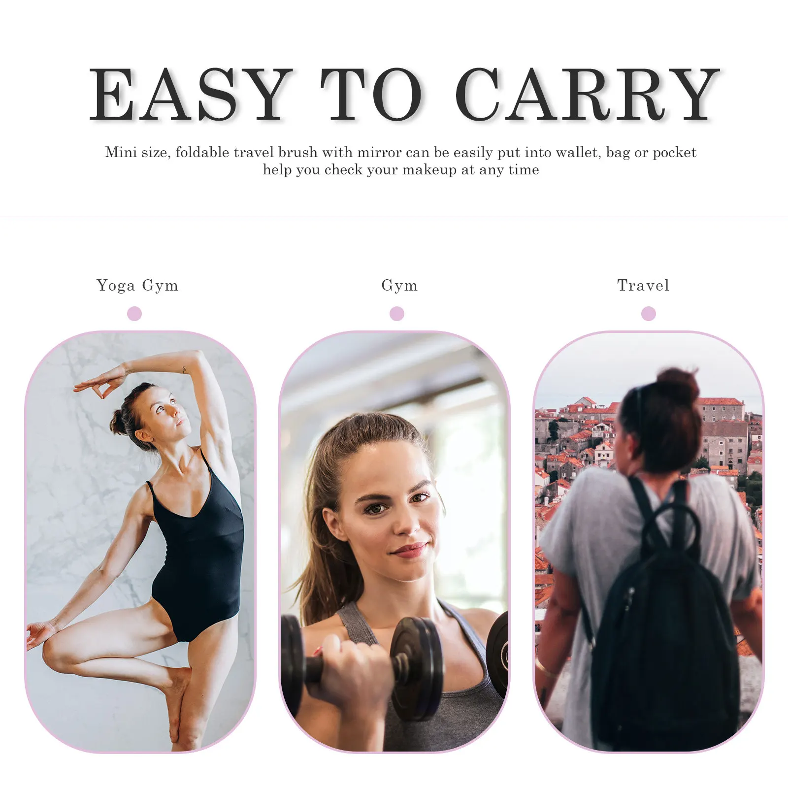 

Набор из 5 складных дорожных расчесок с зеркалом, портативные мини-расчески для распутывания и укладки волос, идеально подходят для использования в кармане, сумочке или клатче.