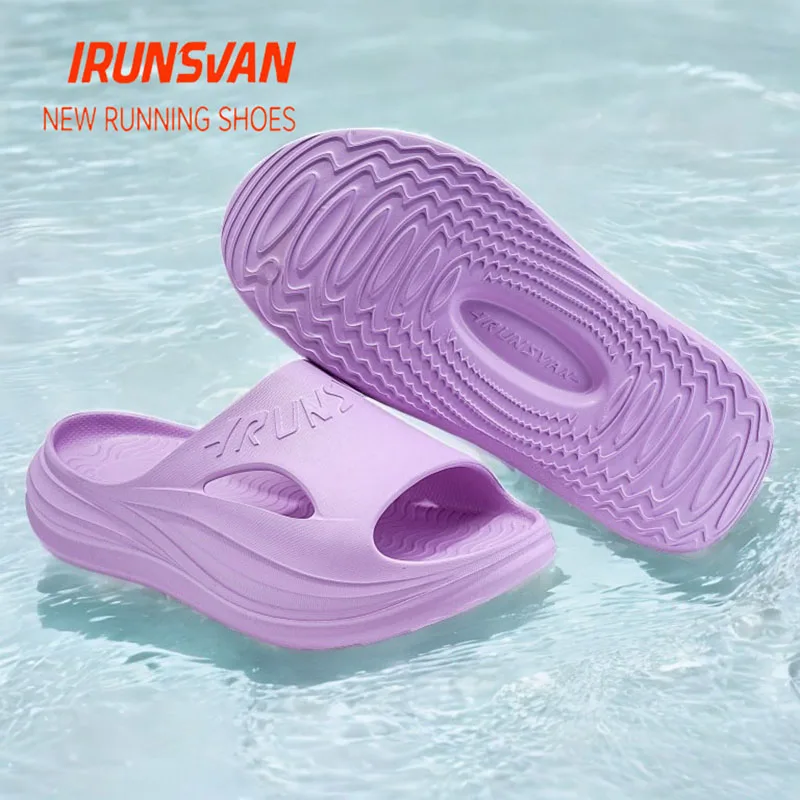 

IRUNSVAN Soft & Elastic Thick Soled Non Slip EVA Slides Noise Free, Indoor Bathroom Home Slippers, Unisex 24666