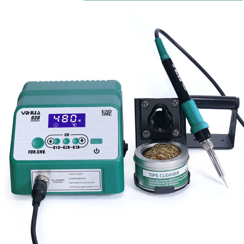 

YIHUA 938 Three Segment Storage Soldering Iron Power 65W Soldering Station Machine Hot Air Soldering Station