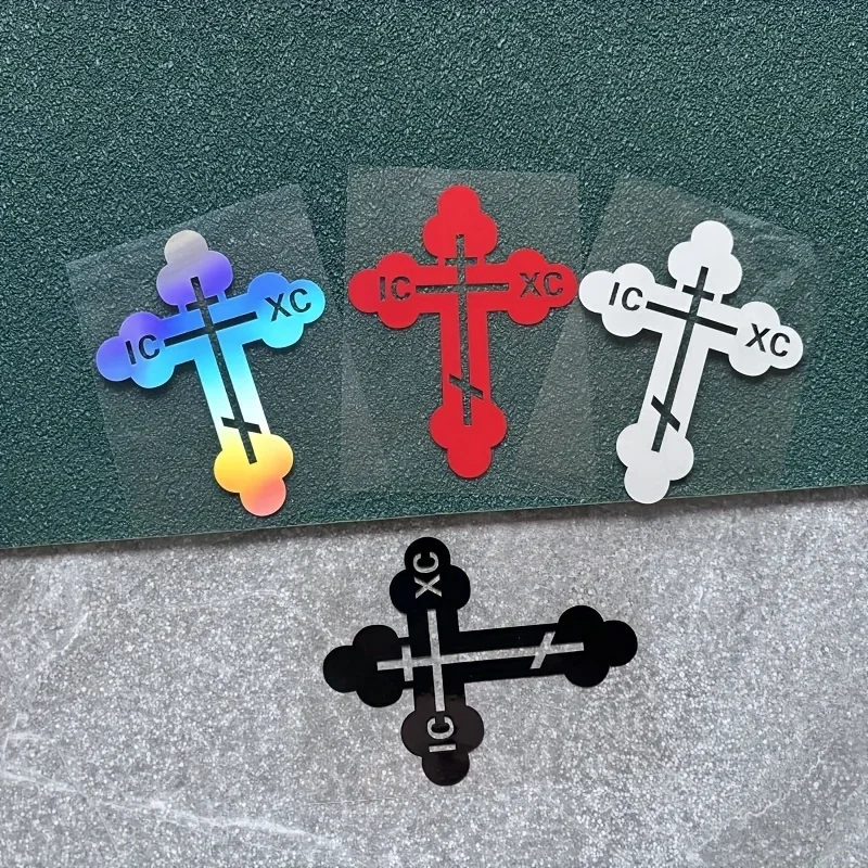1Pc Orthodox Cross IC XC Sticker Symbolic Waterproof Decal for Car Motorcycle Auto Body Decor