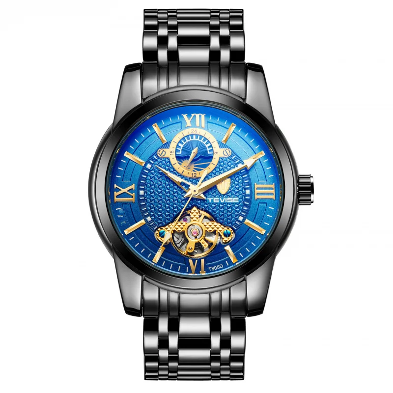 Montre mécanique automatique à tourbillon de haute qualité pour hommes, diffusion en direct sur le site Web officiel, produit de connaissance chaud, étanche