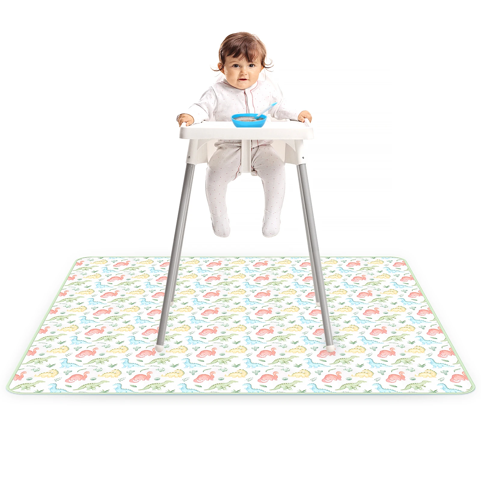 

Детский стульчик для кормления, 51-дюймовый водонепроницаемый напольный коврик для детского питания, нескользящий портативный коврик для пикника под стульчиком для кормления