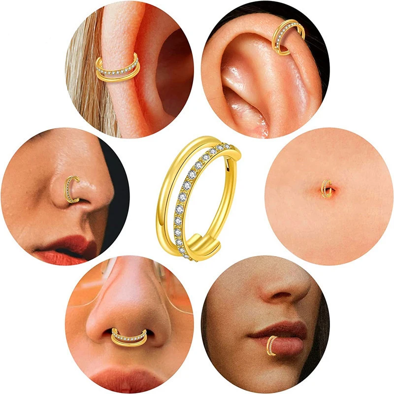 1 قطعة G23 التيتانيوم الأنف الدائري الحاجز تشيكوسلوفاكيا زرع الصف متمحور Daith أقراط الزنمة الغضروف اللولب محارة الفرس ثقب المجوهرات