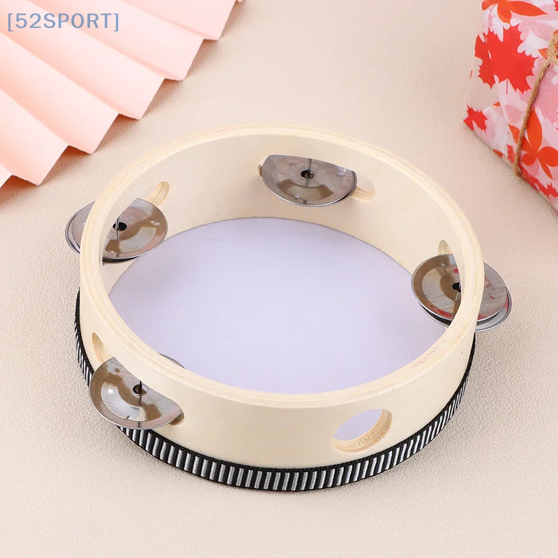 1 Pieces Wooden Tambourine Drum Kids Handheld Drum Percussion Musical Instruments Toys For Children Educational Toys