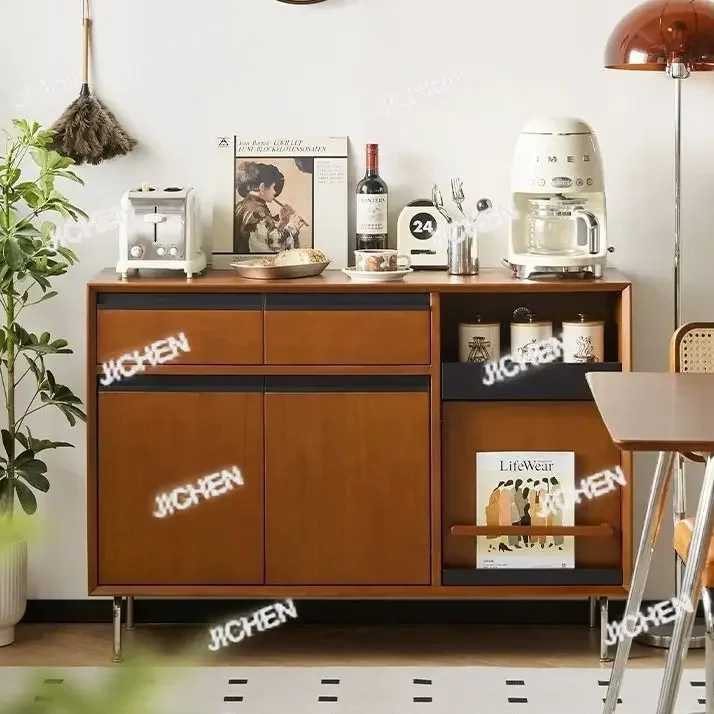 

JCH Medieval solid wood dining side cabinet living room sofa side cabinet bookcase locker storage cabinet household bedroom lock