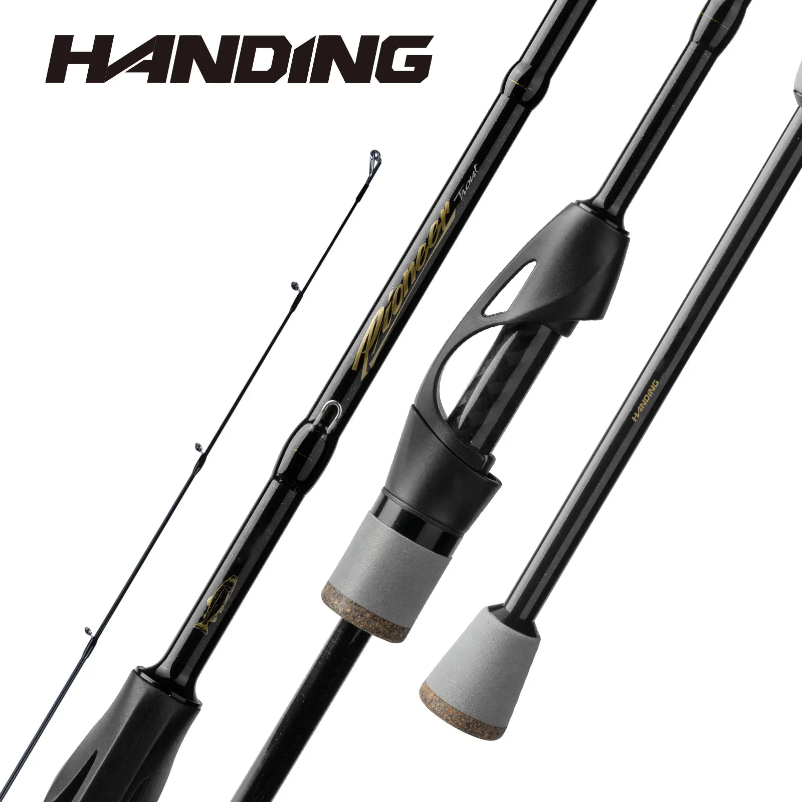 HANDING 1.98m Ajing pêche pionnier 1.8m canne à pêche à la truite Action rapide UL/L puissance 24 tonnes Fibers de carbone pêche en roche sensible