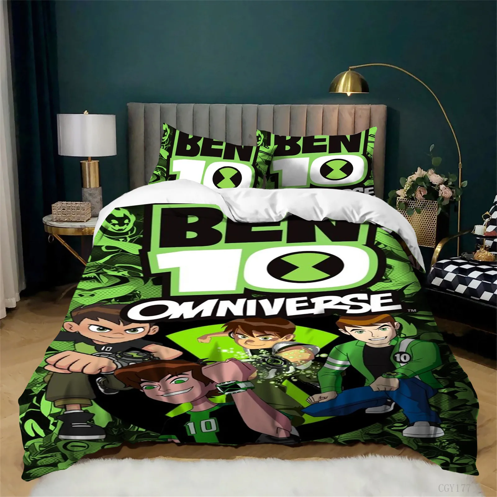 

Удобный комплект постельного белья Ben 10: пододеяльник и 2 наволочки, легкий и мягкий, для спальни