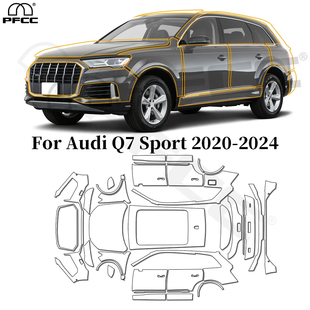 

Pre-cut PPF For Audi Q7 Sport 2020-2024 TPU Paint Protection Film Car Body Anti-Scratch Clear Bra Invisible Resistant Repairable