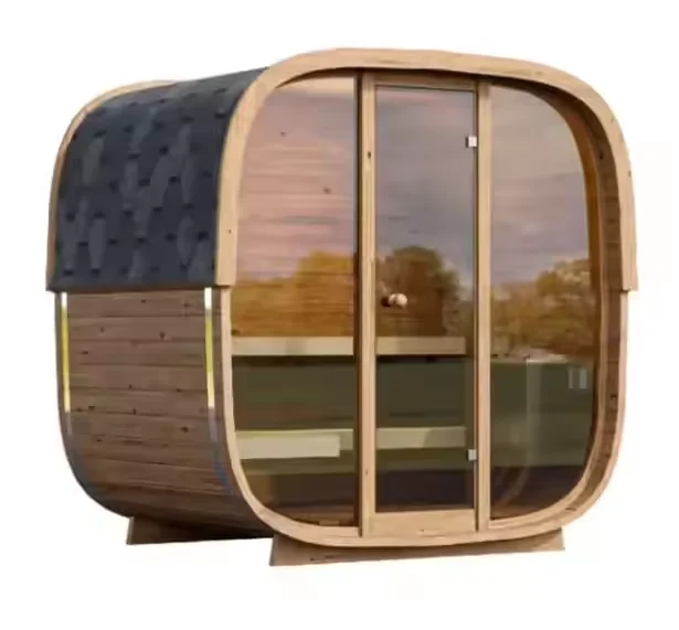

New Design Pine Cube Outdoor Sauna Room Traditional Wet Steam Sauna With Electric Heater