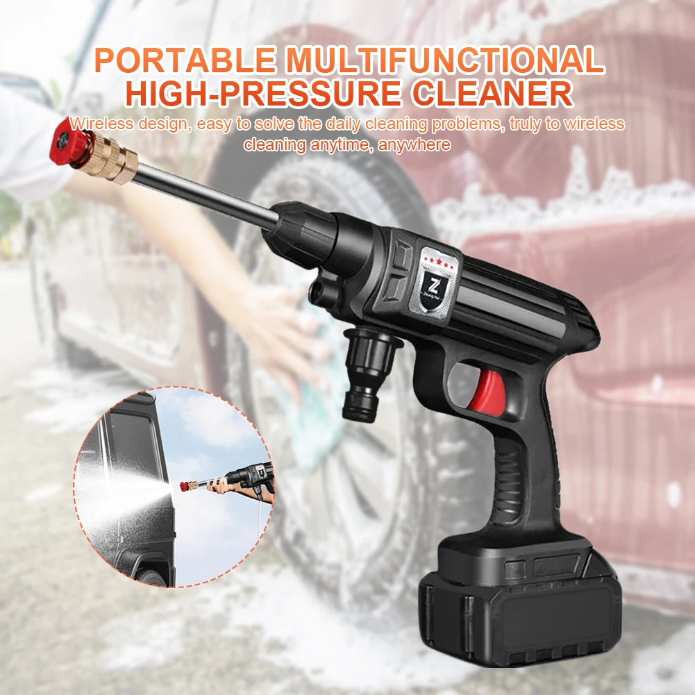 1500W Cordless High Pressure Car Washer 45000mAh 30Bar Foam Generator Water Gun Spray Car Washing Machine for Auto Home Cleaning