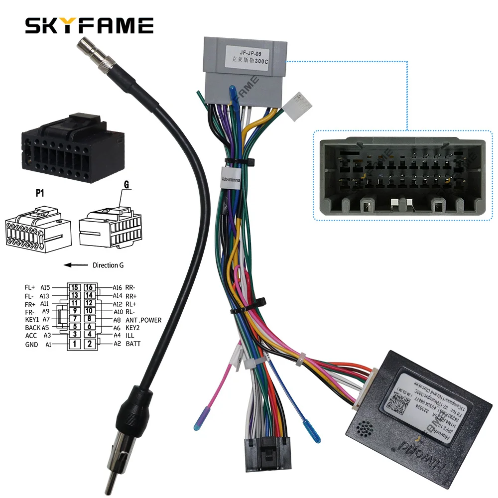 Car Wiring Harness Adapter Canbus Box Decoder Android Power CableFor Chrysler 300C Jeep Compass Caliber Wrangler Grand Cherokee
