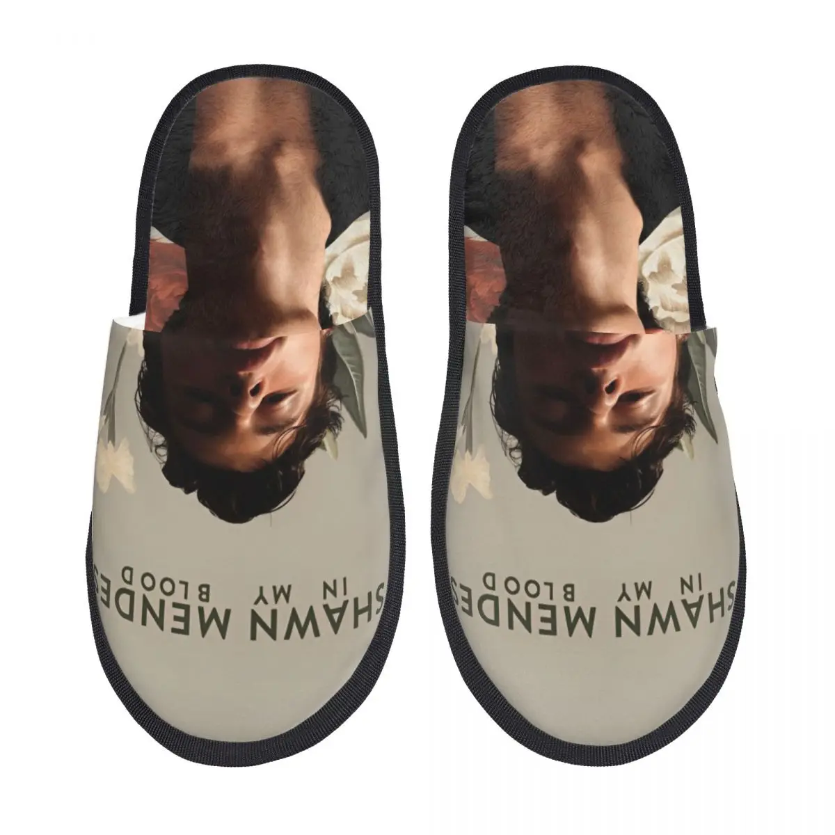 Shawn Mendes Singer The Tour Cotton Slippers Bedroom Pop Rock Music Soft Household Fur Slides Slippers Non-skid