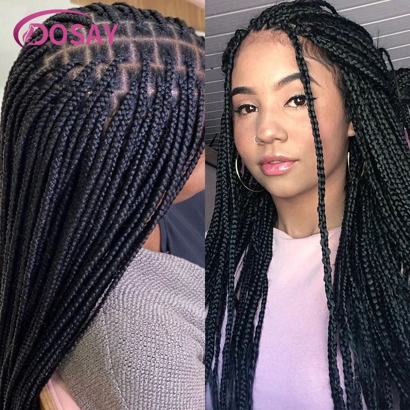 36" Synthetic Knotless Braided Wig: Full Lace Box Braids For Black Women, Stylish And Long-Lasting Braids Hair