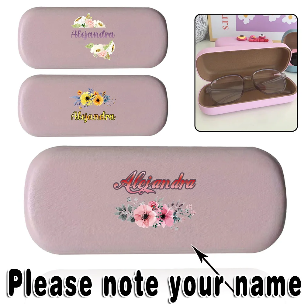 

Customized Name Myopia Glasses Case Leather Eyewear Organizer Hard Shell Protective Eyeglass Cover Sunglasses Storage Solution