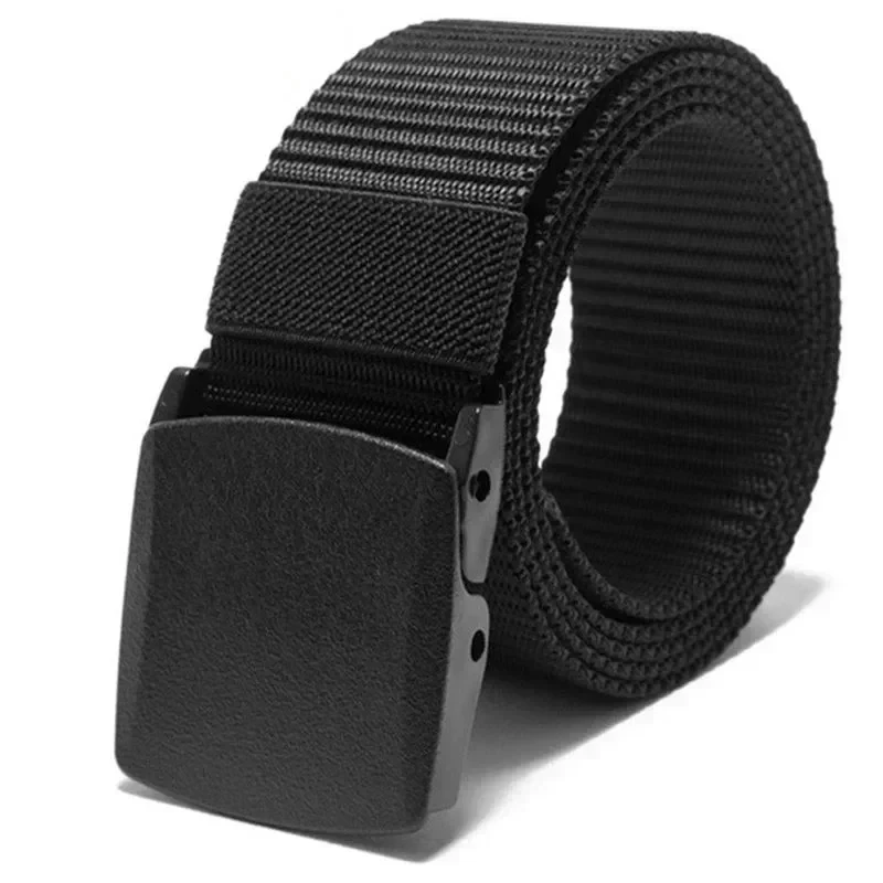 2Pcs Men Tactical Nylon Belt, Automatic Quick Release Buckle Canvas Webbing Belt Multifunctional Outdoor Hunting Waist Strap image 5