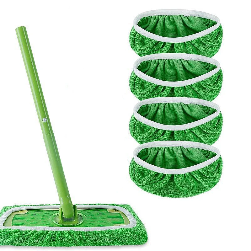 2/4/6PCS Universal Reusable Microfiber Mop Replacement Pads, Absorbent Flat‑Mop Replacement Cloth For Home Hard‑Floor Cleaning