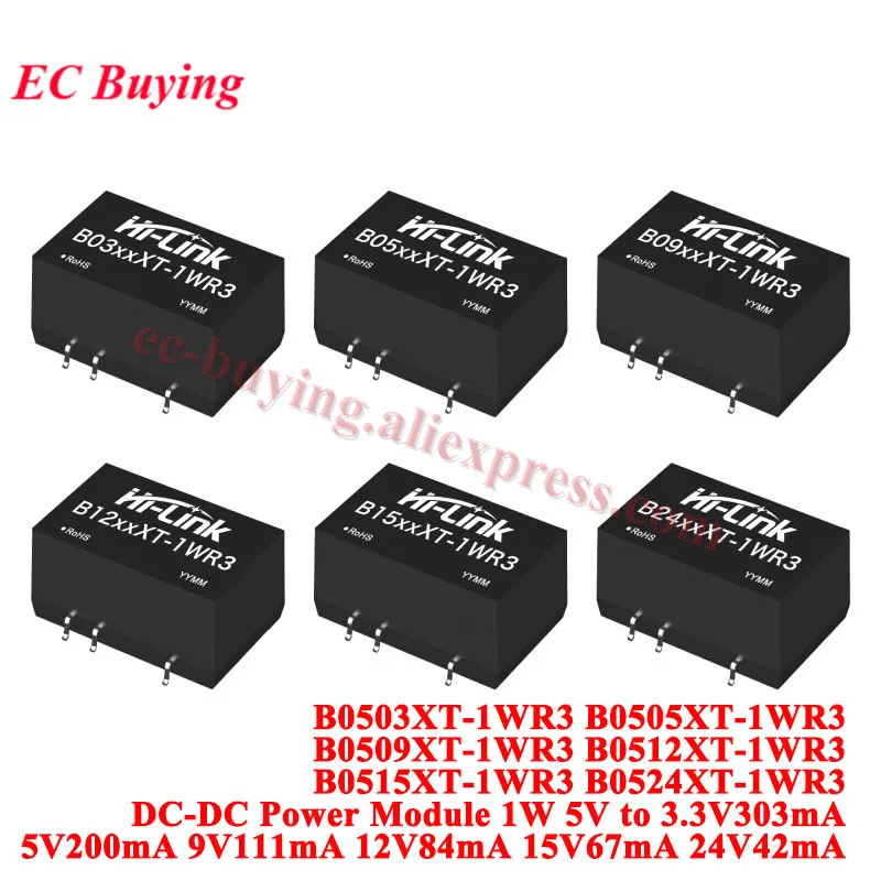 10Pc/1pc Hi-Link 1W DC-DC Isolated Power Module B0503XT B0505XT B0509XT B0512X B0515XT B0524XT-1WR3 5V to 3.3V 5V 9V 12V 15V 24V