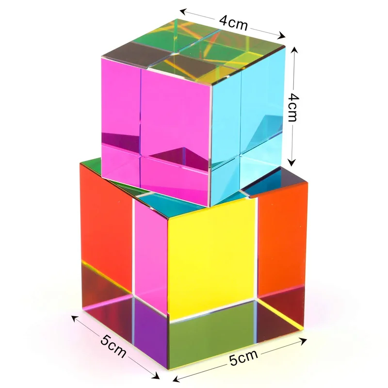 Glass Cube Dichroic Prism X-Cube Prisms for Photographic Beam Splitting Photography Accessories Decorate Gifts Cute Light