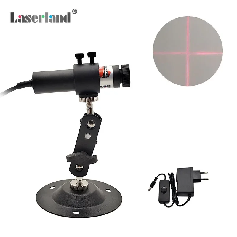 Red Laser Module Cross Hair Focusable Locator for Heat Press Screen Printing Fabric Woodworks Cutting Sawmill Alignment