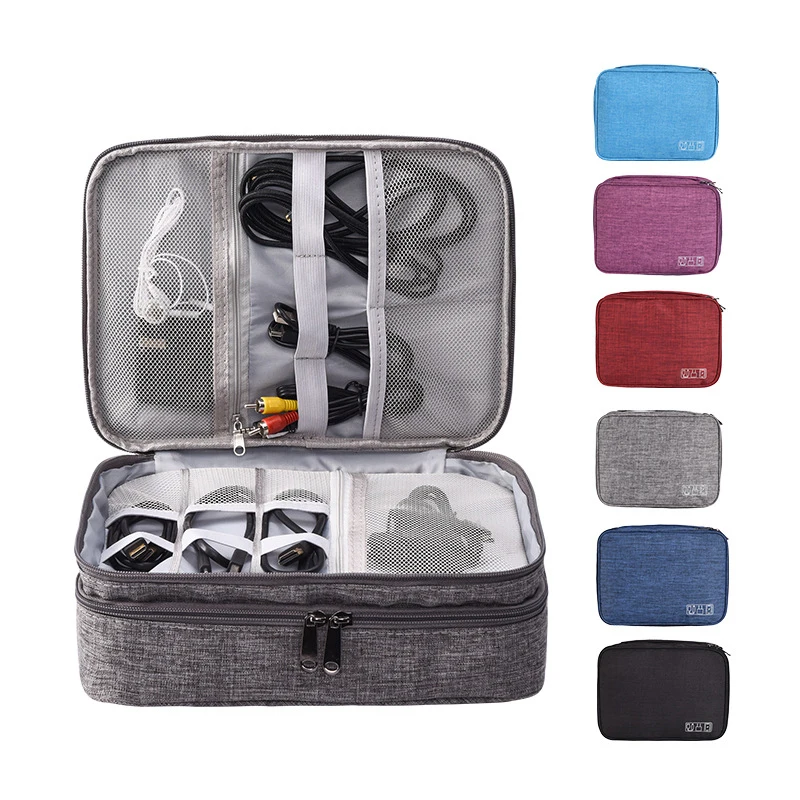 

Travel Bag For Men Hand Luggage Charger Cable Organizer Gadgets Headphones Power Bank Electronic Digital Accessories Storage