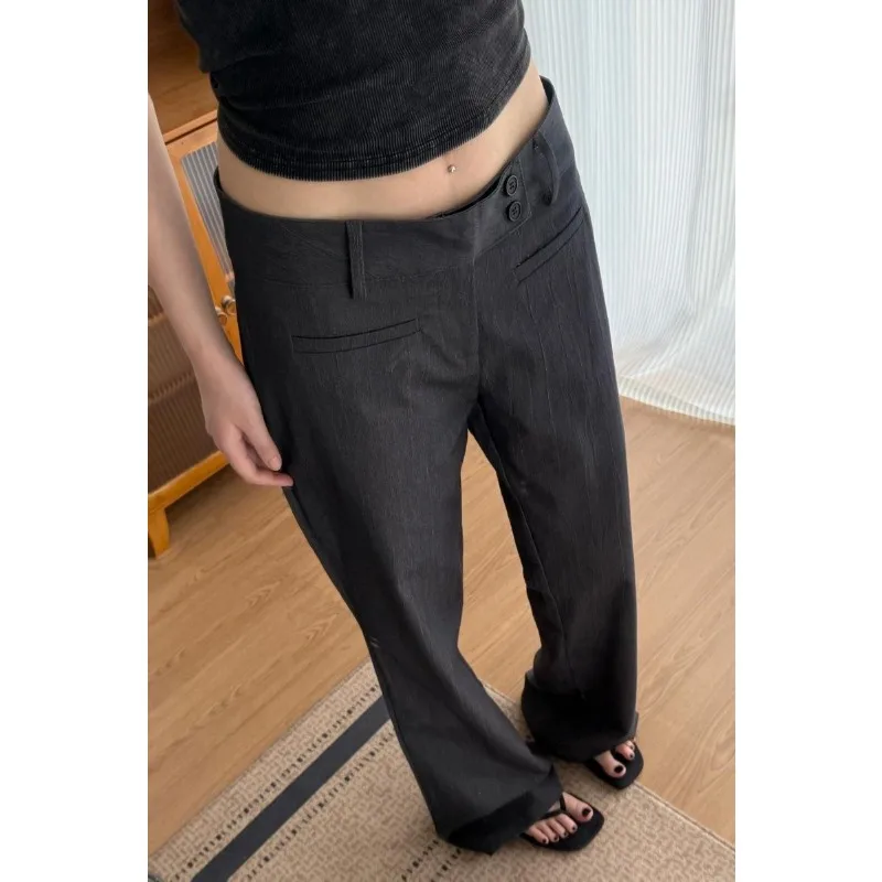 

American Retro Low-rise Suit Pants Women's Summer Casual Trousers