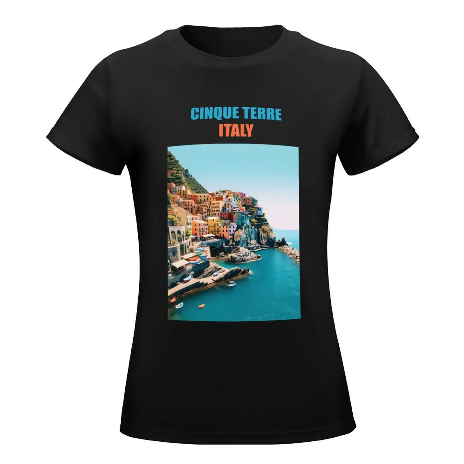 Cinque terre Italy T-Shirt female lady clothes t-shirt dress for Women plus size