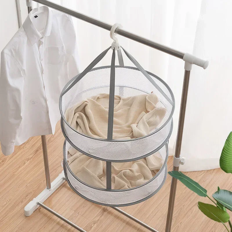 1/2 Layer Folded Mesh Clothes Drying Net Rack Lay Flat Dry Hanger for Indoor Outdoor Delicates Towel Socks Swimsuit