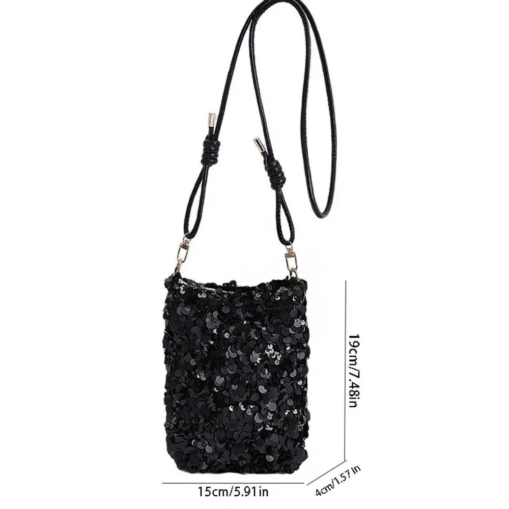 Casual Blingbling Sequin Crossbody Bag Cute Handbag Glitter Bag Large Capacity Cloth Messenger Bag Travel image 6