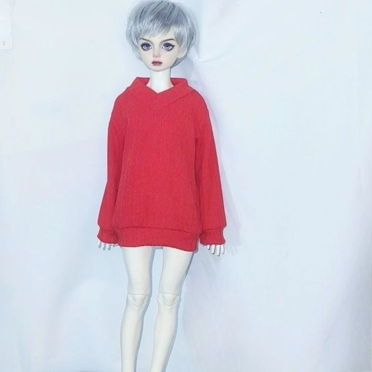 Vêtements de poupée pour 45cm, homme et femme, Bjd, pull à manches longues, col en v, pull ample, jouets, accessoires de poupée, sans poupée, 1/4