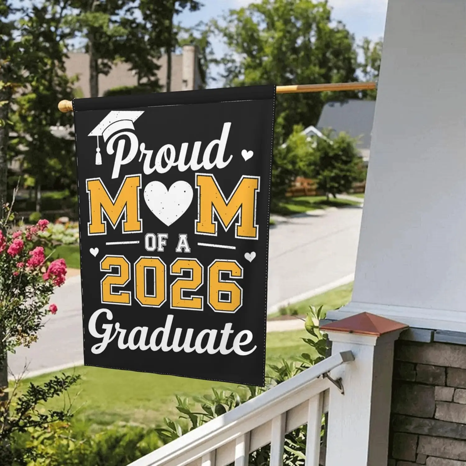 Proud Mom of A Class of 2026 Graduate Garden Flags 12.5