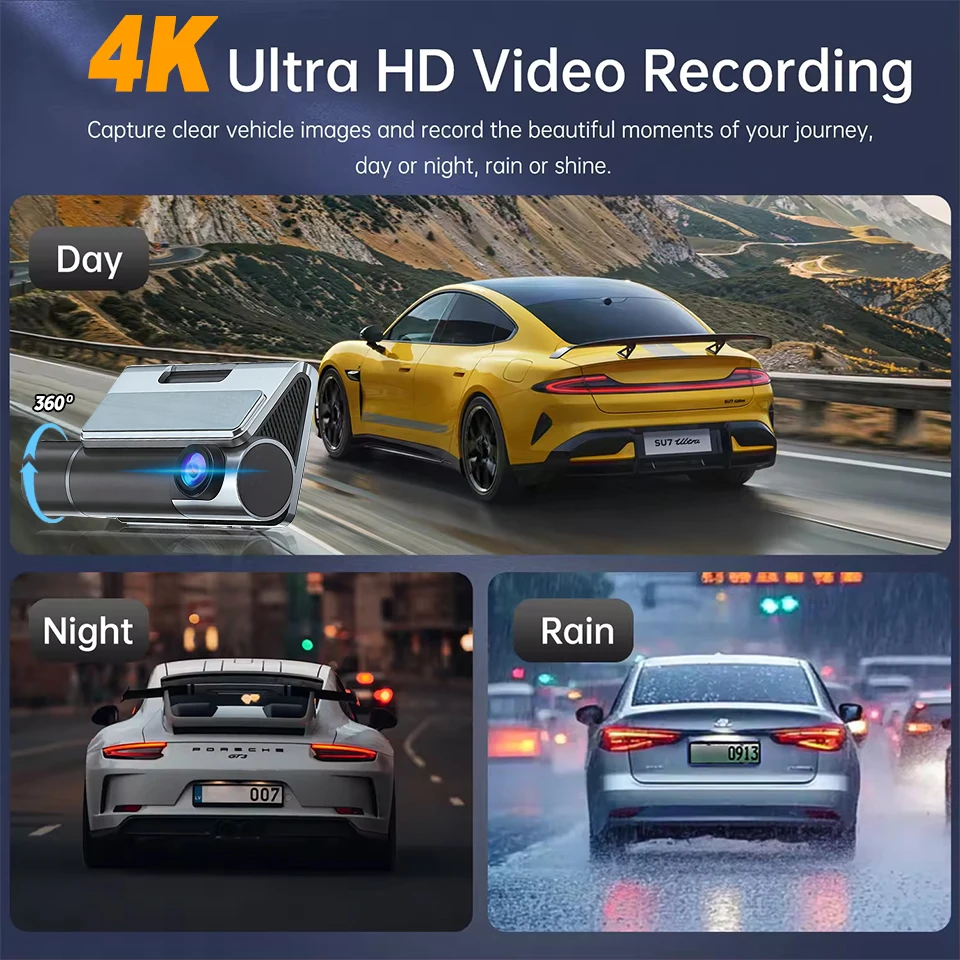 XFY NEW X18 Camera Front and Rear 4k Dash Cam Drive Recorder for WiFi GPS Car Dvr for 24H Parking Mode Black Box for Car 2026