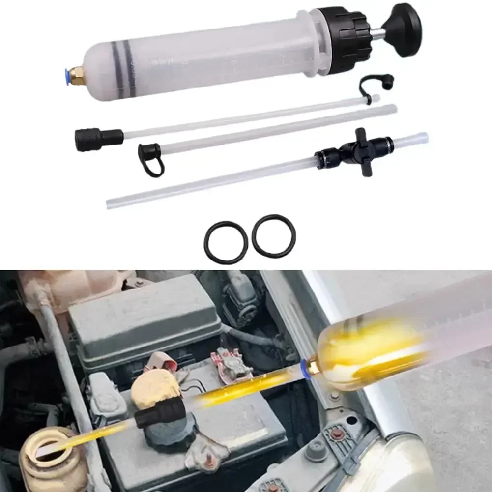 Oil change injector with oil change suction port, vacuum pump, car oil extractor, refueling hose, manual fuel pump