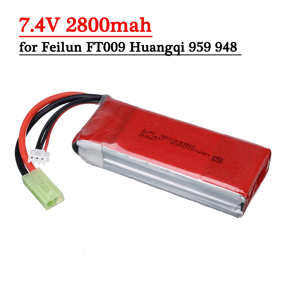 7.4V 2800mAh Lipo Battery 2s battery for Feilun FT009 Remote Control toys Boat Huangqi 959 948 toys parts 7.4V Battery