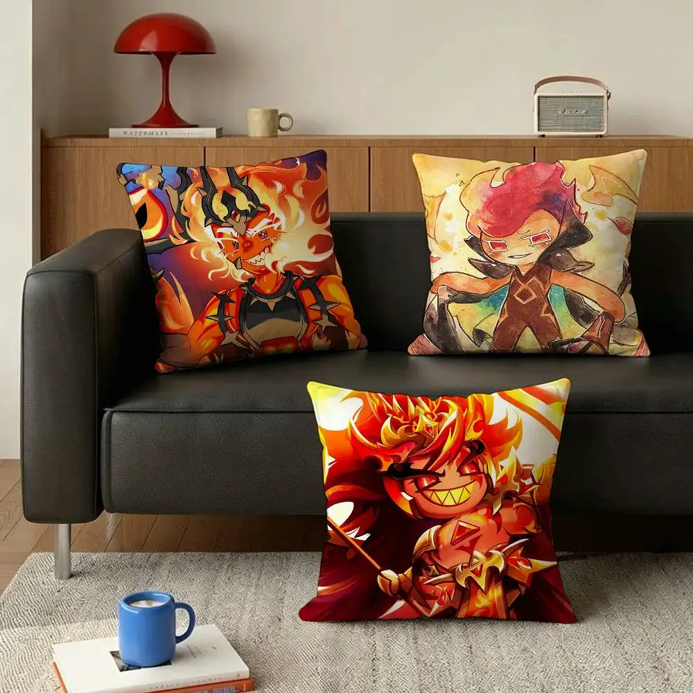 Fire S-Spirit Cookie Run   Various Sizes Square Pillow Case For Car Home Bedchamber Decor