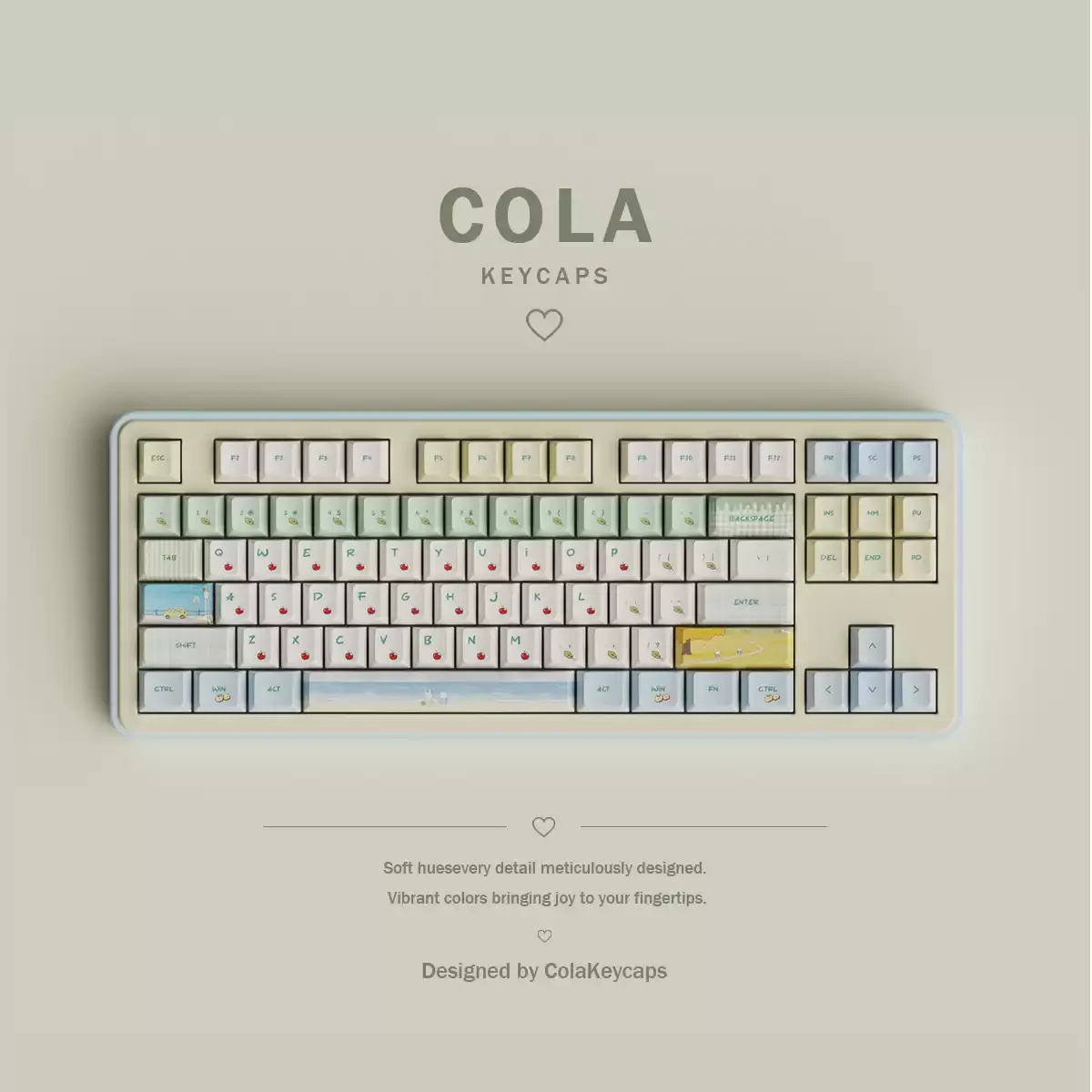 Rabbit's Travel Keycaps Set PBT Sublimation Keyboard Caps Custom Cherry Profile Key Caps for Mechanical Keyboard Accessories