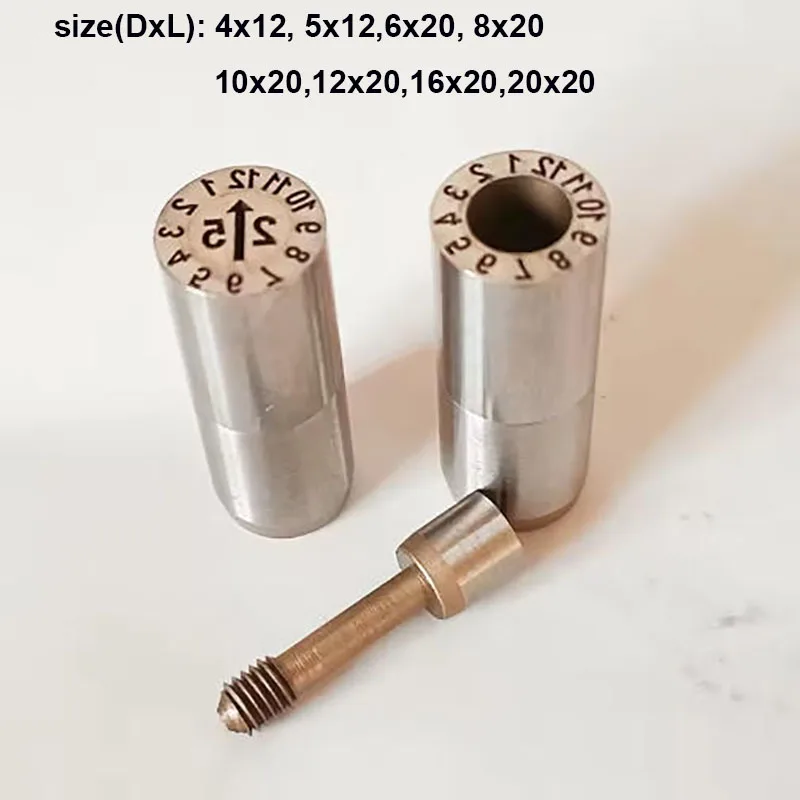 2/5PCS Replaceable Mold Date Stamp D4-D20mm, Injection Mould Date Code Insert for Production Date Marking