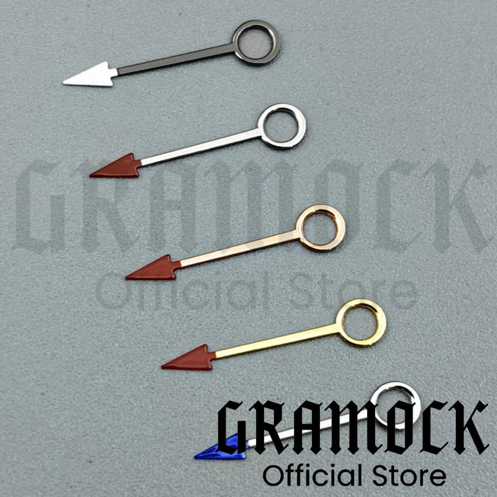 Gramock No Luminous NH34 GMT Silver Red Blue Rose Gold Black Gold GMT Hands 13MM Fit For NH34A 4R34 Movement Replacement Parts