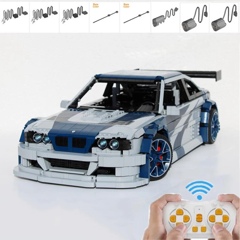 

New M3 E46 GTR Most Wanted - RC Model Supercar Racers Vehicles Building Blocks Remote Control Bricks Toys Kids Boy Birthday Gift