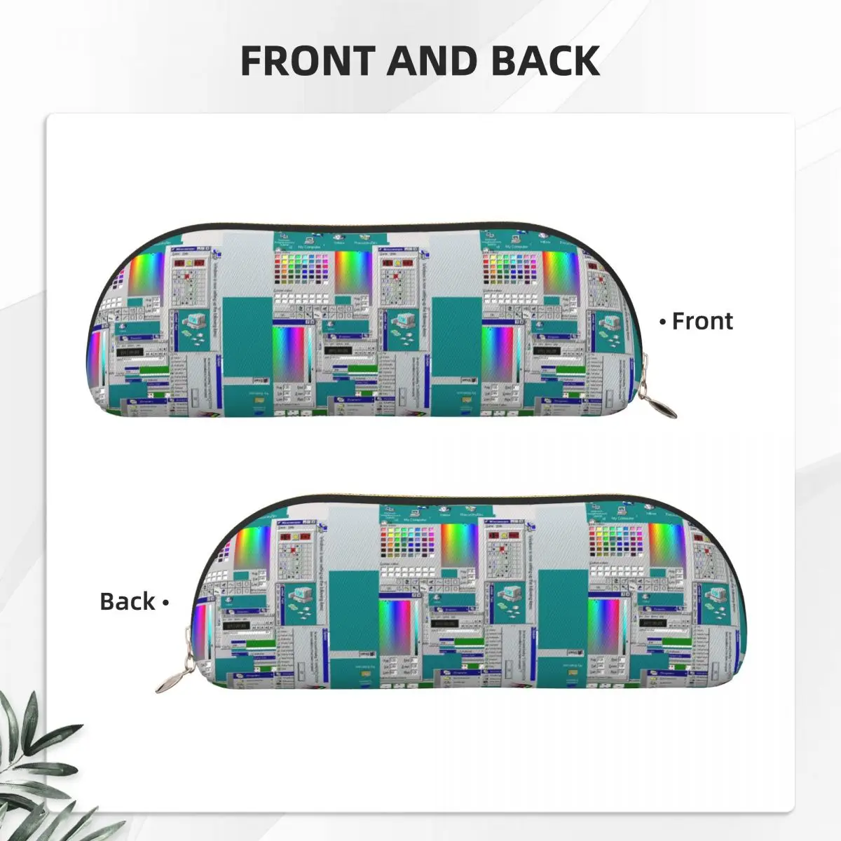 Windows 95 Collage Pencil Case Pencil Pouch Storage Stationery Supplies Big Capacity Pen Box Pencil Bag for Boys Girls School