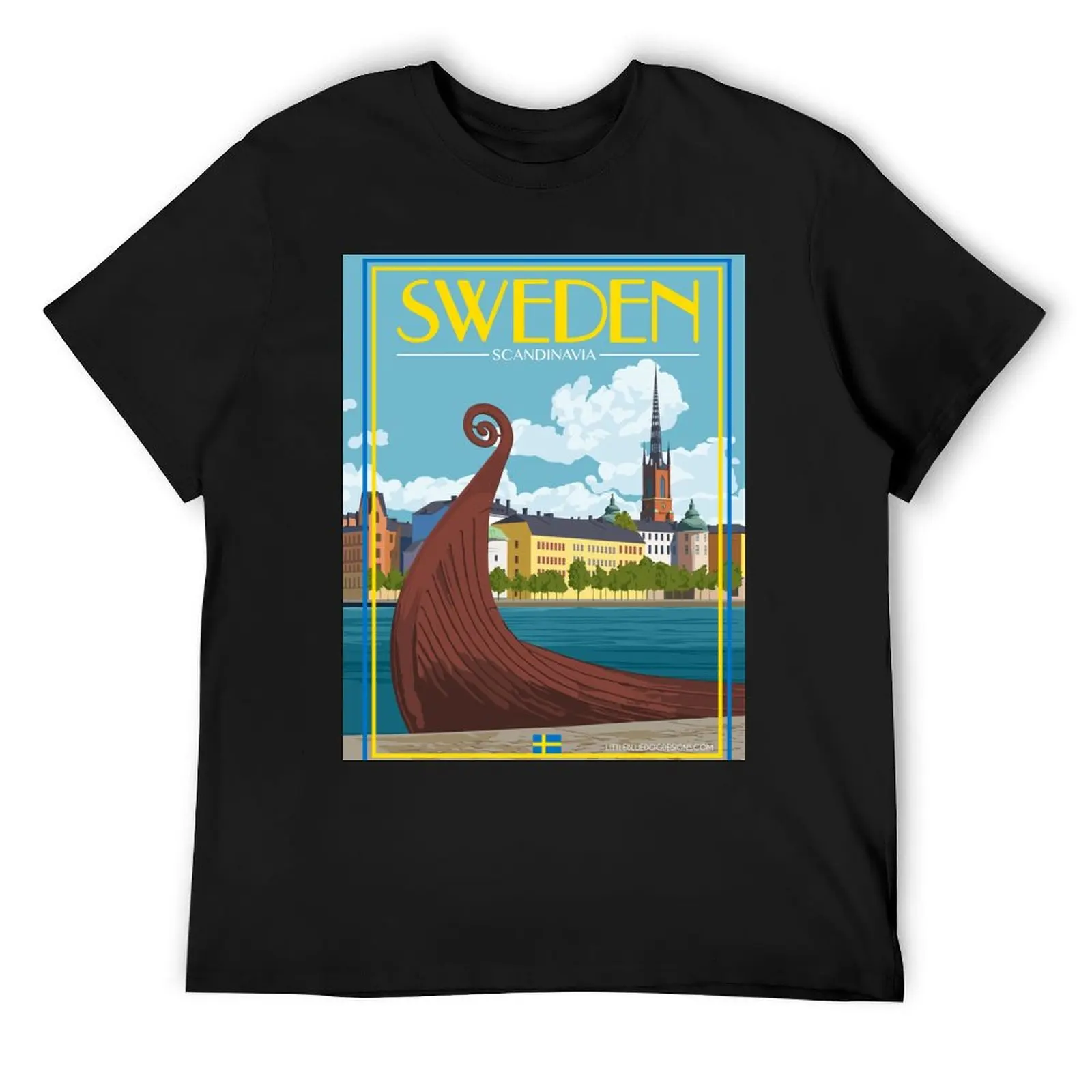 

Vintage Travel Poster Sweden T-Shirt plus size clothes korean fashion t shirts for men pack