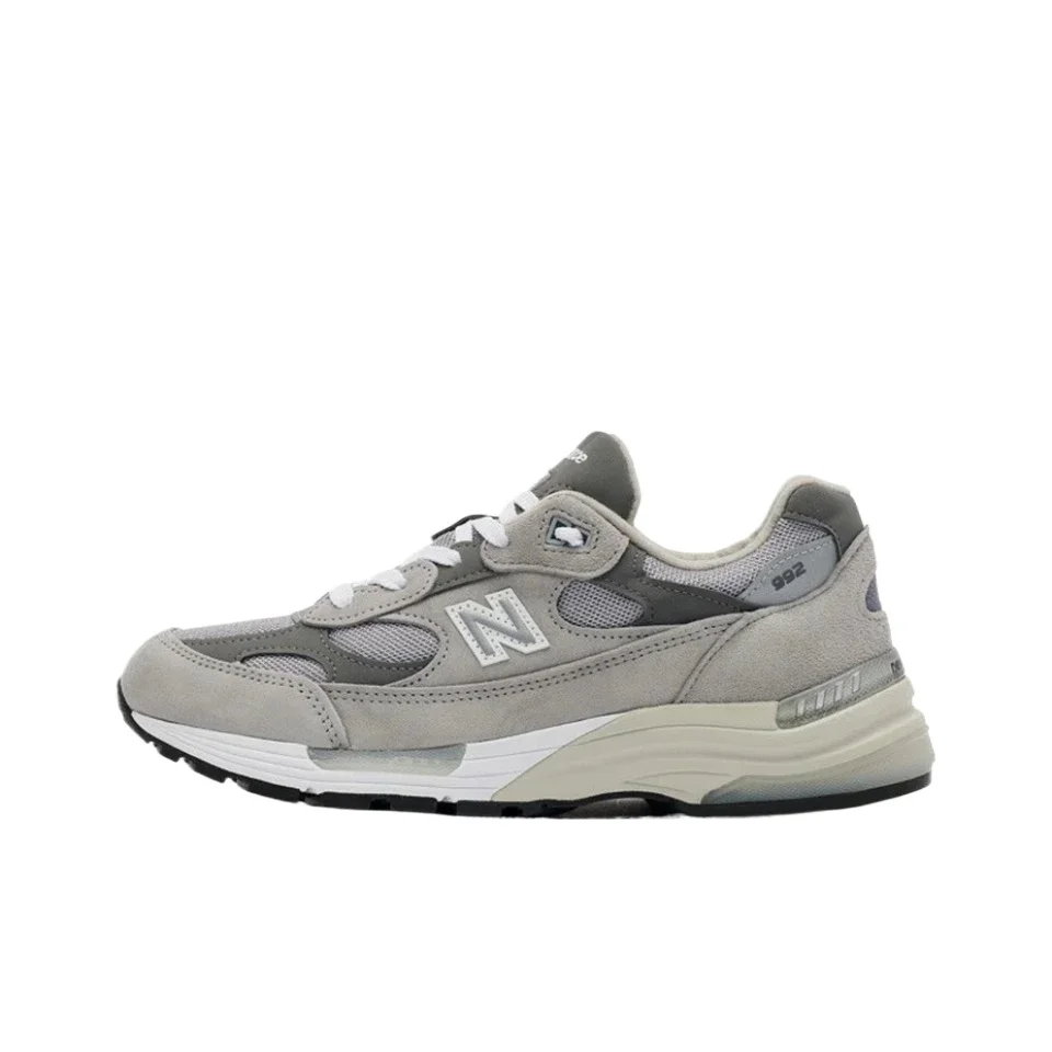 Original New Balance NB 992 Classic Vintage Mesh Leather Casual Men's and Women's Running Shoes White Grey M992GR