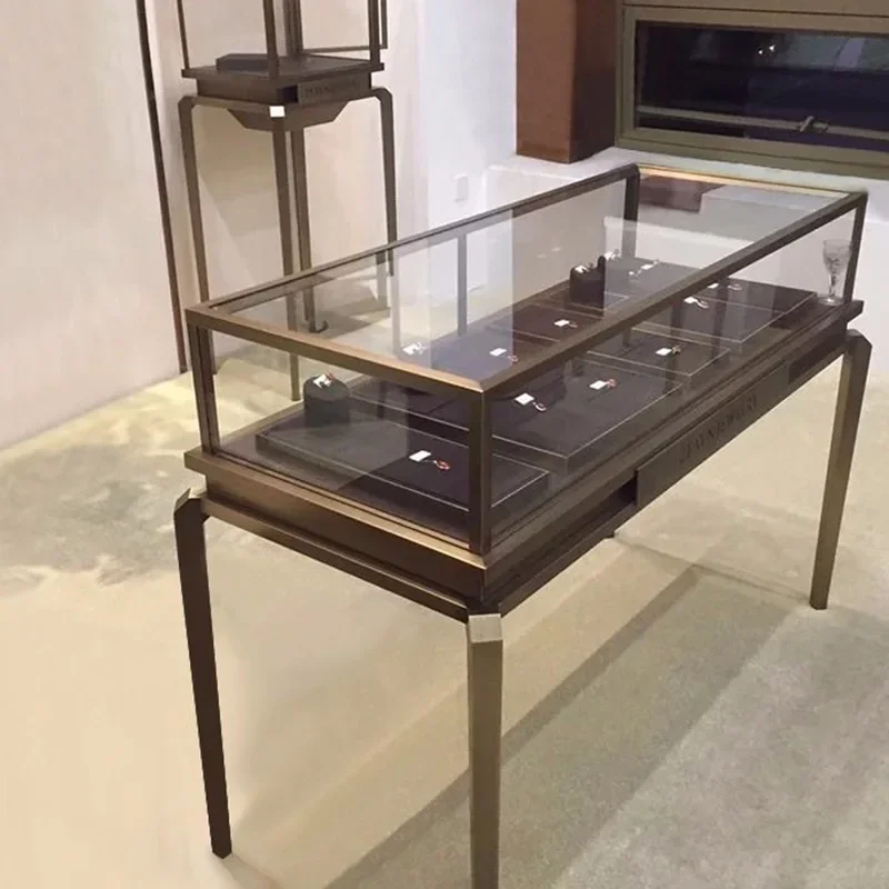 Jewelry Showcase Stainless Steel Jewelry Counter Jade Silver Jew elry Gold Museum Showcase J ewelry Cabinet Silver Jewelr