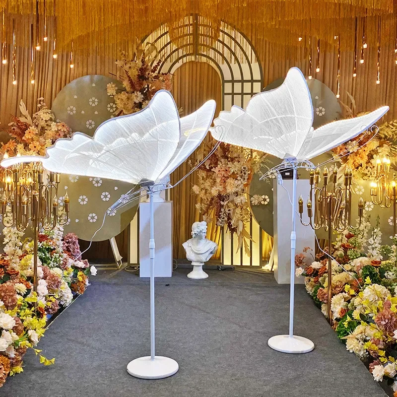 LED Butterfly Ceiling Light Wedding Hall Decoration Luminous Road Guide Props for Welcome Area Event Stage Ornament